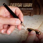 Luxury Black Rollerball Pen with Gold Plating