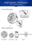 Moissanite Stud Earrings - 1-2 Carat, 18K Gold Plated