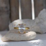 Lemon Grass 3.5ct Oval Engagement Ring in Silver