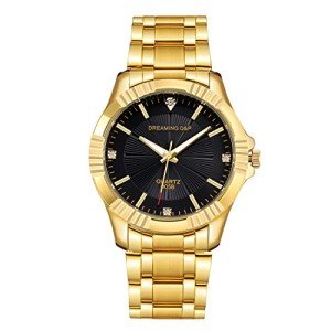 Gold Stainless Steel Men's Casual Quartz Watch