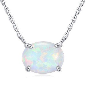 Opal Necklace in 925 Sterling Silver & Gold