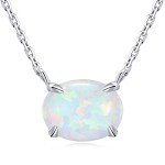 Opal Necklace in 925 Sterling Silver & Gold