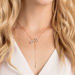 Rose-Gold and Rhodium Crystal Bow Pendant Necklace