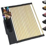 Gold Over Sink Dish Drying Rack with Basket