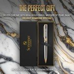 Personalized Silver Chrome Ballpoint Pen Gift Set