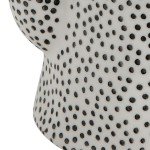 White Stoneware Teapot with Gold Accents