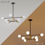 Stylish 8-Light Adjustable Sputnik Chandelier in Black/Gold