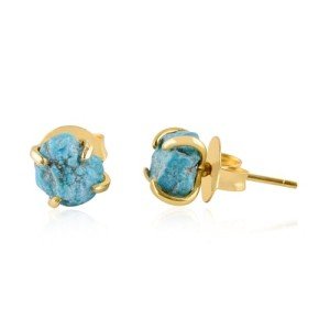 Turquoise Gold Stud Earrings for Women