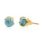 Turquoise Gold Stud Earrings for Women