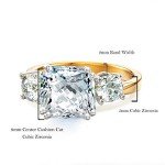 Electroplating 3 Stone Engagement Ring Set - Size 7