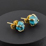Turquoise Gold Stud Earrings for Women