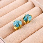 Turquoise Gold Stud Earrings for Women