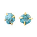 Turquoise Gold Stud Earrings for Women