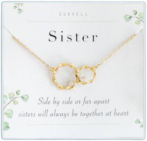 Sterling Silver Interlocking Circle Necklace for Sisters