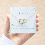 Sterling Silver Interlocking Circle Necklace for Sisters