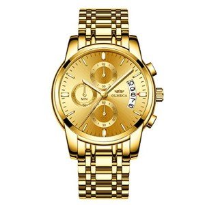 Gold Plating Men's Analog Quartz Multi-Function Watch