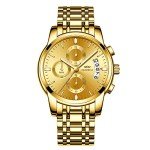 Gold Plating Men's Analog Quartz Multi-Function Watch