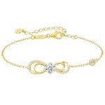 Moissanite Heart Bracelet in Gold-Plated Sterling Silver