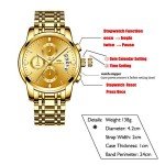 Gold Plating Men's Analog Quartz Multi-Function Watch