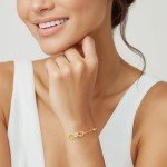 Moissanite Heart Bracelet in Gold-Plated Sterling Silver
