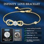 Moissanite Heart Bracelet in Gold-Plated Sterling Silver