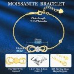 Moissanite Heart Bracelet in Gold-Plated Sterling Silver