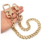 Heavy-Duty Wallet Chain with Locking Carabiner - Gold