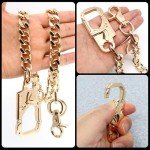 Heavy-Duty Wallet Chain with Locking Carabiner - Gold
