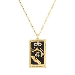 Gold Plated Tarot Card Pendant Necklace for Women