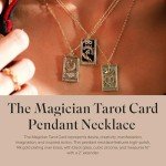 Gold Plated Tarot Card Pendant Necklace for Women