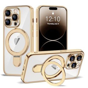 Gold Plating Clear Case for iPhone 14 Pro Max