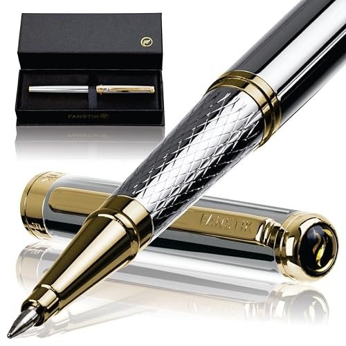 Luxury Gold & Silver Rollerball Pen Set