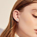 Moissanite Stud Earrings in 18K White Gold