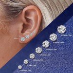 Moissanite Stud Earrings in 18K White Gold