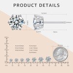 Moissanite Stud Earrings in 18K White Gold