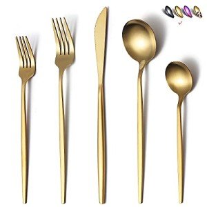 Matte Gold Flatware Set for 4 - 20 Pieces