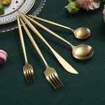 Matte Gold Flatware Set for 4 - 20 Pieces