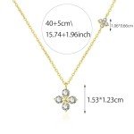 Dainty Gold Plated CZ Leaf Necklace for Women