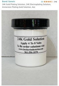 24K Gold Electroplating Solution, 4oz Kit