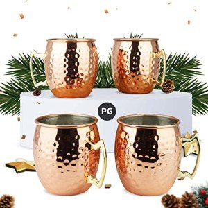 Copper Moscow Mule Mugs Set - 4 Large Cups