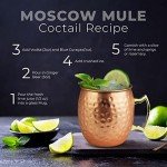 Copper Moscow Mule Mugs Set - 4 Large Cups