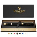 Personalized Black Fountain Pen with Gold Accents