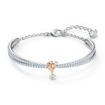 Rose-Gold Heart Bangle Bracelet with Crystals