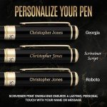 Personalized Black Fountain Pen with Gold Accents
