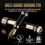 Personalized Black Fountain Pen with Gold Accents