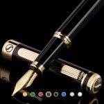 Personalized Black Fountain Pen with Gold Accents