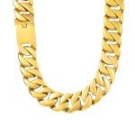 Gold Electroplated 32mm Chunky Chain Necklace