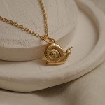 Snail Pendant Necklace - 14k Gold Plated