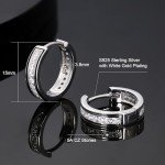 Men's S925 Silver Gold Plated Hoop Earrings