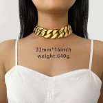 Gold Electroplated 32mm Chunky Chain Necklace